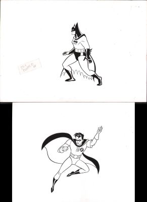 Dave Cooper | Batman & Robin Dc Animated Style Guide Art 2Pc | Anthony’s Comic Book Art