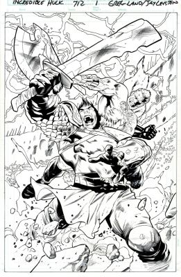 Greg Land, Jay Leisten | Incredible Hulk #712 P 1 Splash (Hulk Battles Thor! Wowza!) 2017 | Romitaman