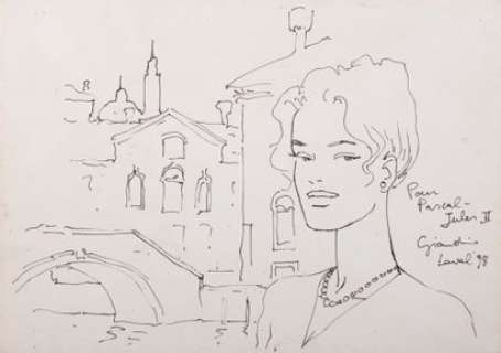 Giardino, Vittorio ( 1946 ) | Dessin dédicacé au feutre sur une enveloppe pour Pascal… | Stanley’s Auction