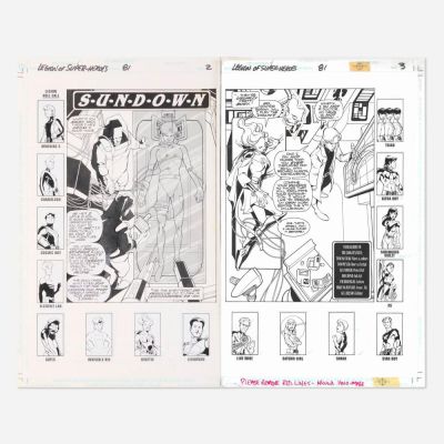 Lot 222 - Lee Moder and Ron Boyd, Legion of Super-Heroes #81 Story Pages 2 and 3 Original Art (DC Comics, 1996) | Landry Pop Auctions