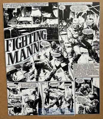 Cam Kennedy | Battle Action Comic 295 Fighting Mann Title Page By Cam Kennedy Issue 295 Page 1 | BritComicsArt