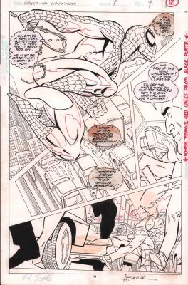 Alex Saviuk, Rob Stull | Spider-Man Adventures #8 P.7 - Great Spidey Shot - Signed - 1995 | Anthony’s Comic Book Art