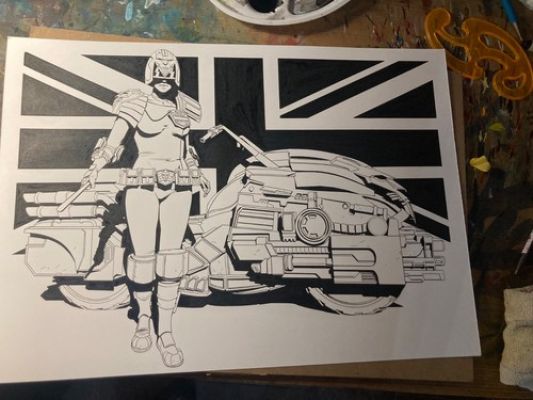 judge dredd original art storm warning Lee Carter