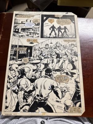 Original Art Gammill Simonson inks Power man Iron Fist 70 pg 21 half splash