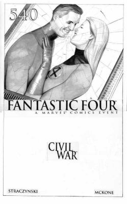 Adi Granov | Granov, Adi - Fantastic Four #540 Large Tonal Painting Cover, Reed & Sue Broken Marriage @ New Jersey Art Show | Cool Lines Art