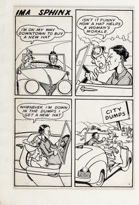 Guardineer, Fred - Mirth of a Nation #5 Single Page, "Ima Sphinx" Dynamic, 1943 | Cool Lines Art