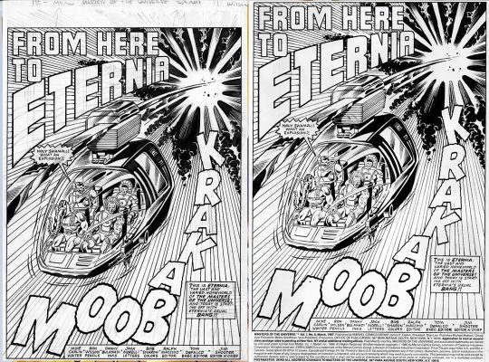 Ron Wilson | Wilson, Ron - He-Man, Masters of the Universe #6 Page 1; Both Full Art And the Published Version with an Art Stat At Center | Cool Lines Art