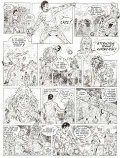 Raymond REDING - lot 292 - Eric Castel, droit au but, planche originale Ã  l‘encre…