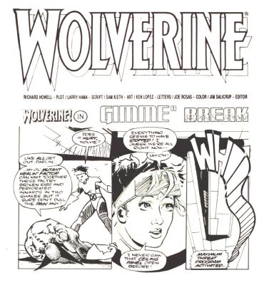 Sam Kieth | Kieth, Sam - Marvel Collectors Edition: Wolverine #1 Pg 3 Jubillee Close-Up Art Panel 1991 | Cool Lines Art