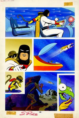 Steve Rude | Pg 22 Space Ghost Comico Painted Page | Steve Rude