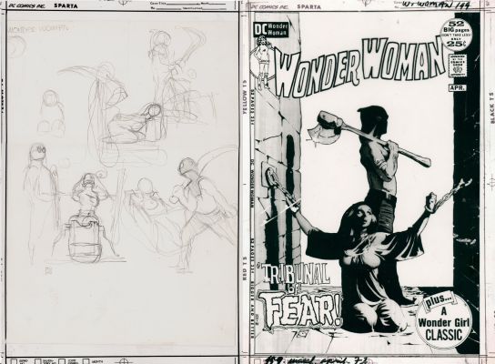 Jeffery Jones | Jones, Jeff - Wonder Woman #199 Five Cover Concepts, Classic Execution Scene 1972 | Cool Lines Art