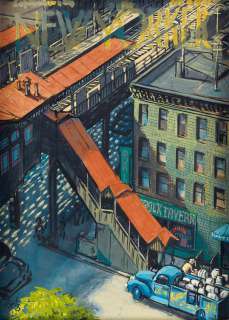 (THE NEW YORKER.) ARTHUR GETZ. The El Train. | Swann Galleries