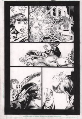 Scott Hanna, Tom Raney | Outsiders #9 P.7 - Fist Fighting Sabbac - 2004 | Anthony’s Comic Book Art
