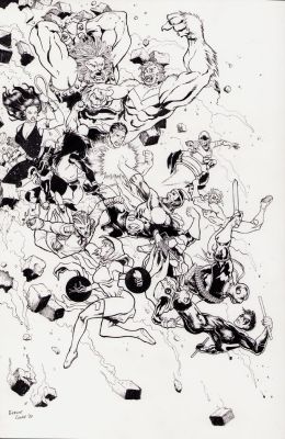 Nightwing, Raven + Others Ink Art Commission - Signed 2020 | Anthony’s Comic Book Art