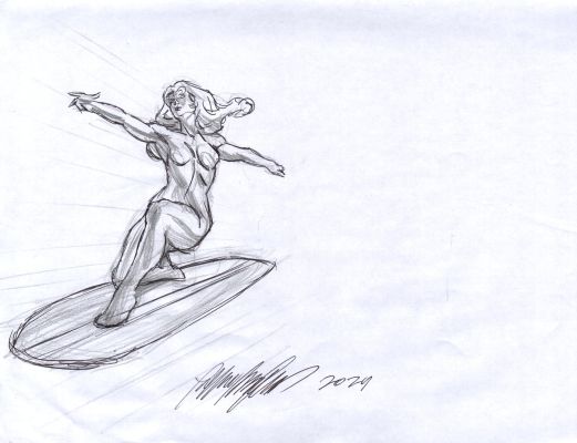 Felipe Massafera | Fantastic Four #4 (#730) Cover Prelim (Shalla-Bal Flying Through Outer Space As the New Silver Surfer!) | Romitaman