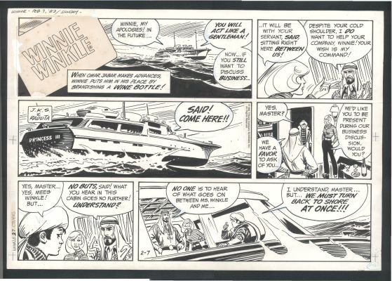 Joe Kubert | Joe Kubert Winnie Winkle Sunday Strip Art - Trouble on the High Seas Issue Winnie Winkle Page 2-7-1982 | Koch Comic Art