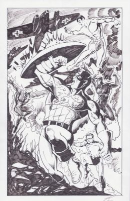 Lou Manna | Marvel’s Invaders - Pencil & Ink Art - Signed | Anthony’s Comic Book Art