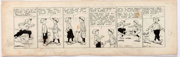 Cap Stubbs and Tippie Original Ink Daily Comic Strip Art Signed and Drawn by Edwina Dumm AM15 | Charles Scott Gallery