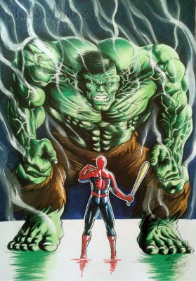 Luiz Foster | Hulk Vs Spider-Man Color Commission By Luiz Foster | ComicArtFans Classifieds