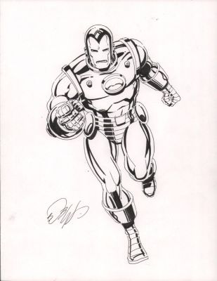 Bob Layton | Iron Man Full Figure Commission - Signed | Anthony’s Comic Book Art
