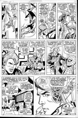 Ross Andru | Andru, Ross - Marvel Team Up #1 Pg 7, First Second Spider-Man Series, Spidey & Human Torch, Flashback First Sandman 1972 | Cool Lines Art