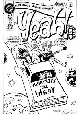 Beto Hernandez | Hernandez, Beto - Peter Bagge’ Yeah #2 Cover, Good Girl Art / Space Love & Rockets 1999 | Cool Lines Art
