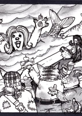 Simon Bisley – Salty Dogs Card art – Ink – Siren (Copy) | Berserker Art