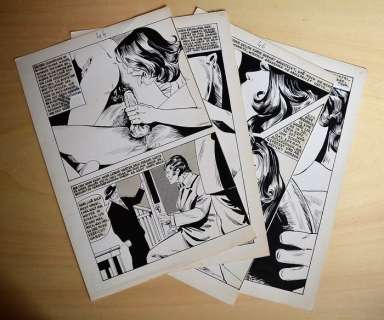 Frank Verola - 4 original plates for the sexy comic "Nei Servizi Segreti" | Catawiki