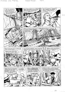 planche originale 12 LA GUERRE DES PIRATES de la série Barbe Rouge par CHRISTIAN GATY