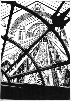 Varenne Alex | Illustration originale d’une Galerie Parisienne | Galerie Napoléon