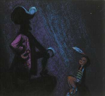 PETER PAN - Studio Disney 1953. Dessin de storyboard au pastel. 11,5 x | Rossini