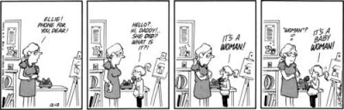 Trudeau, Garry | Garry Trudeau "Baby Woman" Doonesbury Daily 12-13-1973 Comic Strip NFT Digital Art Print Original Art #1/1 and Phy... | Heritage