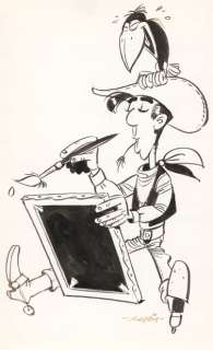 Morris (1923-2001) | Lucky Luke Encre de Chine sur papier. Signé en bas... | Tessier Sarrou