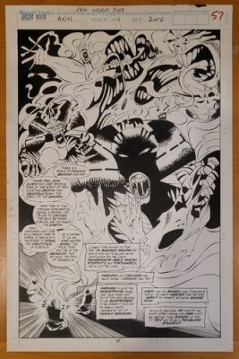 MARVEL IRON MAN COMIC PAGE-FRANK PERCY, TIM DZON, JOHN CZOP-ORIGINAL ART 1993