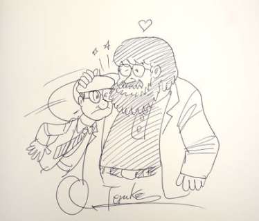 Tezuka Osamu Superbe... | TEZUKA Osamu Superbe dédicace représentant l’auteur... | Vermot et Associés