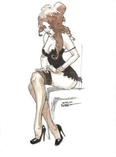 Bleda, Sergio - Original drawing - Woman in silk stockings | Catawiki