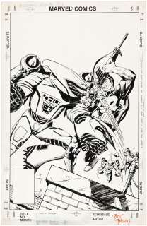 "THE PUNISHER" ANNUAL #1 COMIC BOOK COVER ORIGINAL ART. | Hake’s