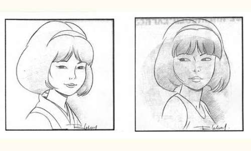 LELOUP. â€œ Yoko Tsuno â€. Deux portraits Ã  la mine de plomb. Format 17 x | Tessier Sarrou