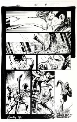 Phil Jimenez, Andy Lanning | The Amazing Spider-Man #567 Page 8 Original Art Spiderman in Daredevil Costume Against Kraven the Hunter By Phil Jimenez | ComicArtFans Classifieds
