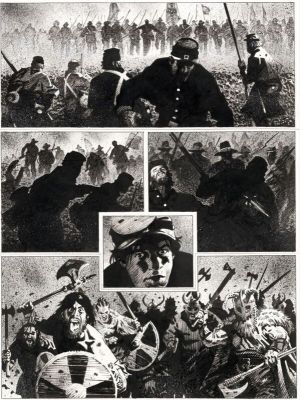 Steve Cuzor | STEVE CUZOR : LE COMBAT D’HENRY FLEMING Dupuis 2024 Planche originale n° 45 | 2DGalleries