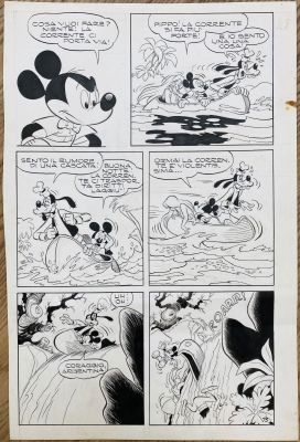 Giovan Battista Carpi, Guido Martina | Giovan Battista Carpi - Mickey Mouse - L’incantesimo Di Fonte Argento - 1958 - P28 | ComicArtFans Classifieds