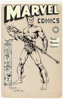 NAMOR THE SUB-MARINER COMIC SERIES PITCH COVER ORIGINAL ART BY BOB BUDIANSKY. | Hake’s