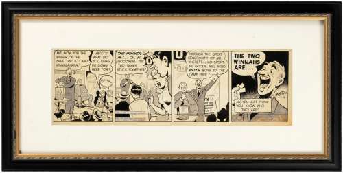 "ARCHIE" FRAMED 1946 DAILY STRIP ORIGINAL ART BY BOB MONTANA. | Hake’s