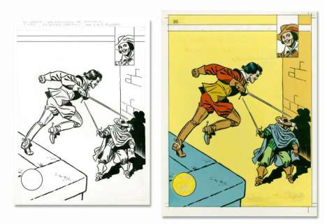 Funcken. Fred Et Liliane - CAPITAN. Encre de Chine pour la couverture de