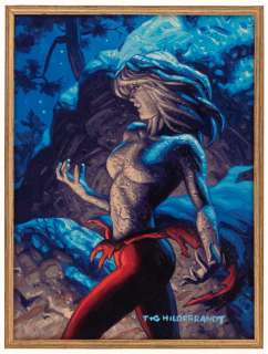 "MARVEL MASTERPIECES - HUSK" TRADING CARD ORIGINAL ART BY THE BROTHERS HILDEBRANDT. | Hake’s