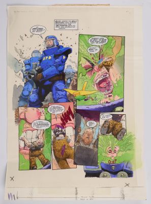 Lot 206 - Kevin Walker 2000 AD Prog #1147 The Balls Brothers ?Balls to Biloxi Part 7? Story Pages (Fleetway,