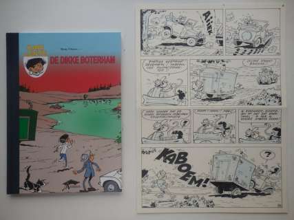 Mau, Bob | Original page (p.18) + album  - Kari Lente 17  - De dikke boterham  - hc with cloth spine  - 1st edition  - (2008) | Catawiki