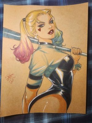 Harley Quinn Original Art Signed 8.5x11 | Art by Keyeske | eBay US (Buy It Now)