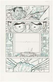 "THE MANHATTAN PROJECTS" #8 COMIC PAGE ORIGINAL ART BY NICK PITARRA.