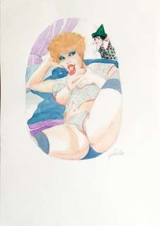 Leone Frollo - Illustrazione originale acquarello - Page volante | Catawiki
